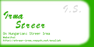 irma streer business card